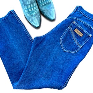 1980s Gitano Jeans, Straight Leg Dark Wash Jeans, High Waist Vintage Mom Jeans. US 4. 6