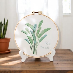DIY Plant Embroidery Kit – Hand Embroidery Starter Kit with Cute Plants Design, Perfect for Beginners & Nature Lovers | Home Decor
