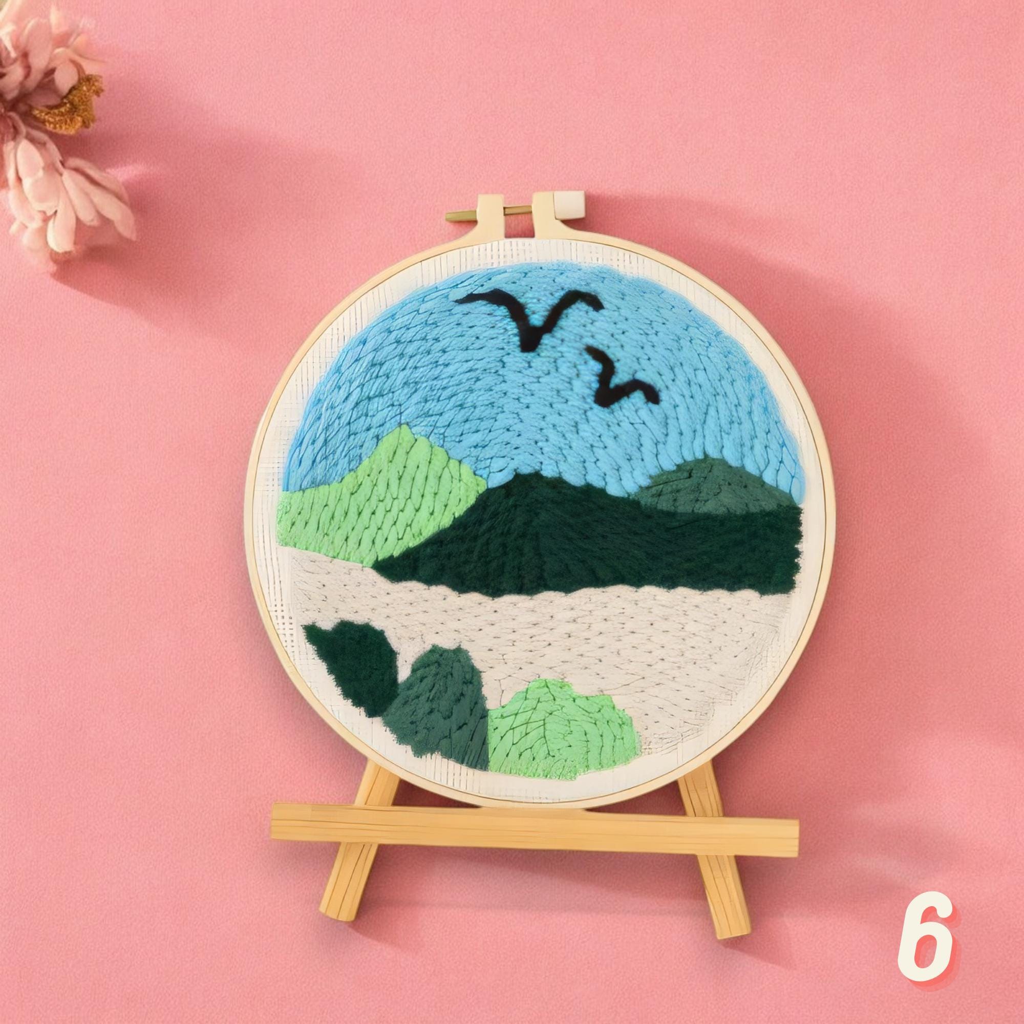 DIY Punch Needle Kit | Flowers Crafts for Beginner | Landscape ...