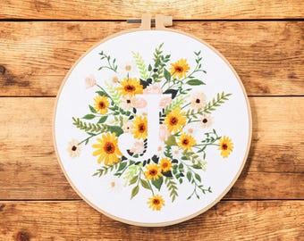 Alphabet Embroidery Kit for Beginners | Easy Modern DIY Craft Kit | Starter Needlepoint Kit | Hand Embroidery | Gift for Her | Home Hobbies