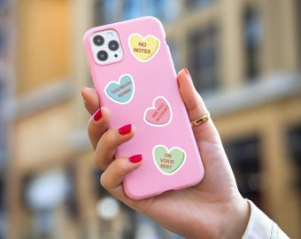 Giggly Coded Quote Sticker Sheet, 1 Inch Conversation Heart Stickers with Funny Giggly Squad Sayings, Galentines Day Gift