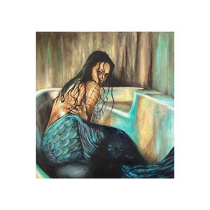 Sirena Capturada - Captive Mermaid - oil painting on canvas