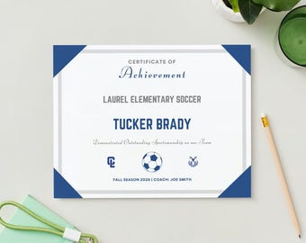Customizable Sports Award Certificate Template