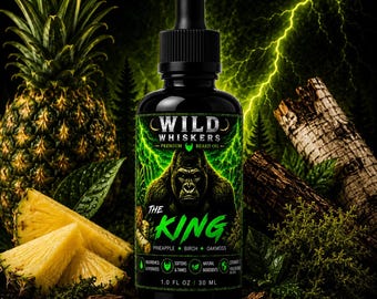 Wild Whiskers The King Beard Oil | Pineapple, Bergamot, Oakmoss Scent