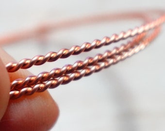 5 pies, alambre trenzado, cobre crudo en espiral, elija su tamaño, alambre decorativo para hacer joyas, suministro de joyas.