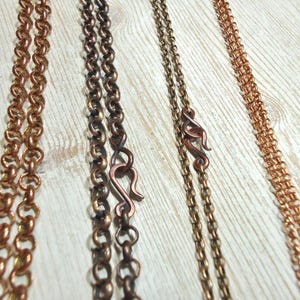 3 mm Red Brass Rolo Chain, Soldered links Rolo Chain,  copper-plated solid brass chain, Unisex chain Men chain masculine necklace Bracelet