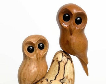 Anniversary gifts for him, owl gifts for wife, couple gifts, wood carving