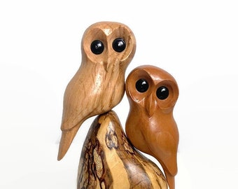 Owls, Anniversary gifts for him, owl gifts for wife, couple gifts, wood carving