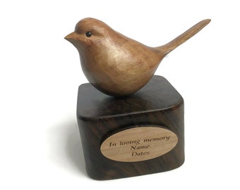 In loving memory, bird wood carving