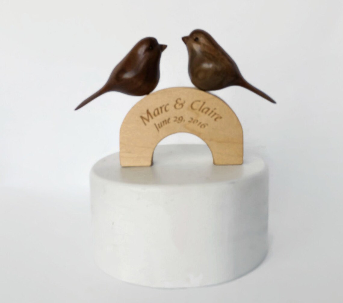 Personalized wedding cake topper rustic wedding cake