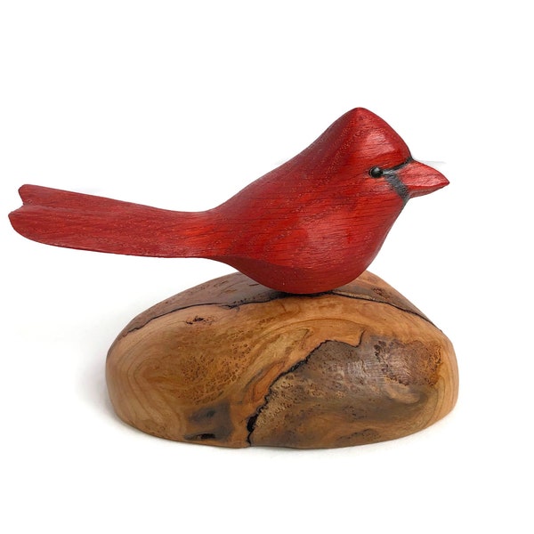 Cardinal bird wood carving, gift for men , gift for women