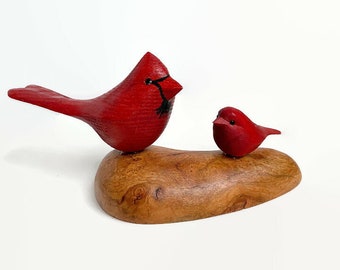 Gifts for dad, mom, gifts for grandpa, Cardinal wood sculpture