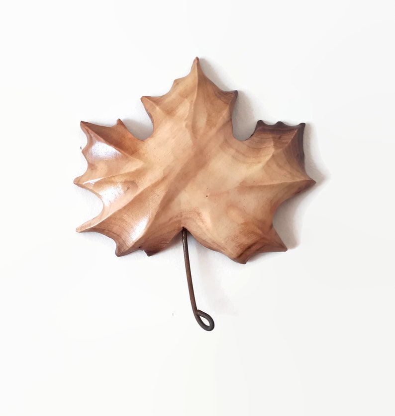 Maple leaf wood carving handmade rustic home decor wall Etsy