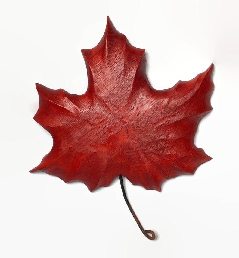 Maple Leaf Wood Carving Wall Decor Indoor/outdoor Gift From Etsy
