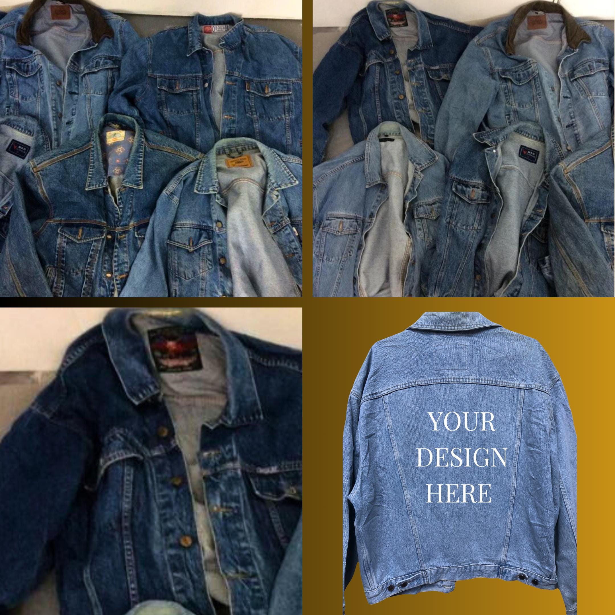 Vintage Denim Jacket With Pop Group-inspired Graphic - 90s