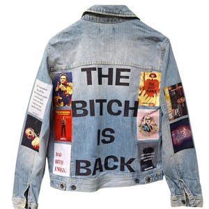 The Bitch Is Back Custom Denim Jacket – Hand-Printed | Trendy Graphic | Retro Comeback Energy | S–2XL