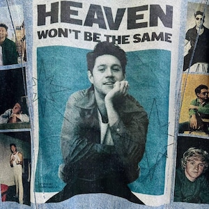 Vintage Denim Jacket with Dreamy Music-Inspired Graphic - Heaven-Inspired Art, Upcycled Jean Jacket, Unisex Fit- Sizes S-XXL