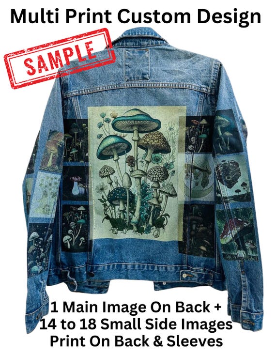 Your Design Custom Print Denim Jacket: Upcycled U… - image 1
