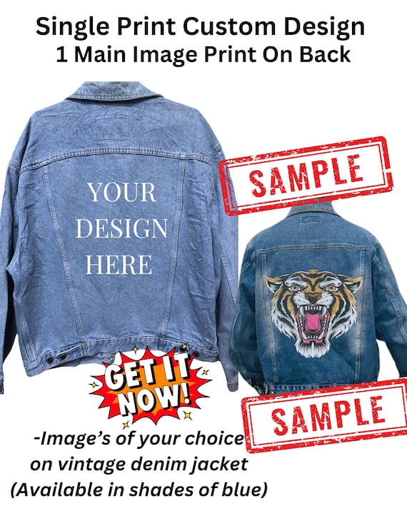 Your Design Custom Print Denim Jacket: Upcycled U… - image 2