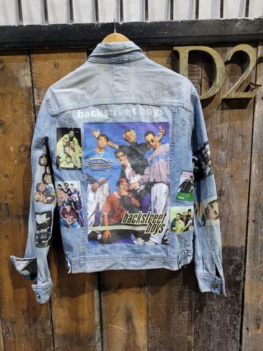 ジャケット・アウター 90s vintage Design denim jacket 90s Vintage Denim Jacket With Geometric Leather and Metallic
