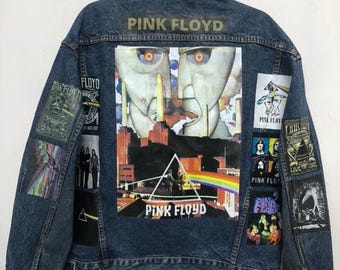 Vintage Denim Jacket with Psychedelic Rock-Inspired Graphic – Iconic Band Tribute, Unisex Fit, S-XXL