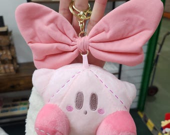 Kirby Plush Keyring: Pink Bowknot Keychain
