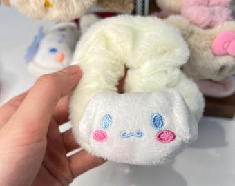 Sanrio puffer scrunchy with Kuromi, mymelody, hello kitty, Cinnamoroll, pom pom purin