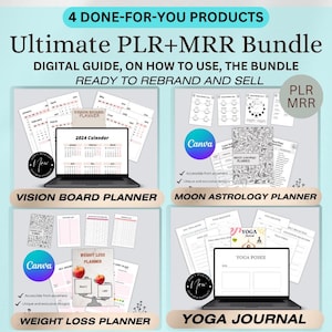 Planificador de tablero de visión, planificador de astrología lunar, planificador de pérdida de peso y paquete de diario de yoga, diario de fitness, organizador de bienestar, regalo de cuidado personal