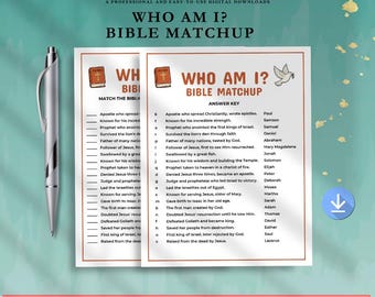 Who Am I Bible Game | Printable Christian Character Quiz (PDF)