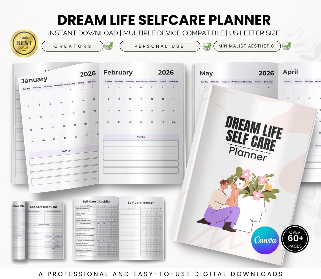 Dream Life Self Care Planner, Wellness Journal (digital Download) - Etsy
