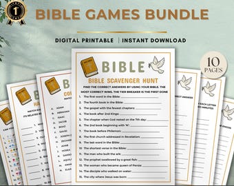 Printable Bible Games Bundle | Sunday School Activities (PDF) | 10 Pages