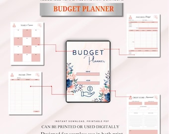 Budget Planner Template: Financial Organizer (Digital Download)