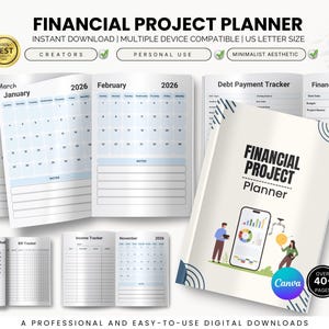 Financial Project Planner, Budget Organizer (Digital Download)
