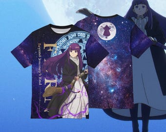 FERN - FRIEREN, Beyond Journey&#39;s End, Himmel, Heiter, Stark, Anime, Unisex Cut & Sew Tee (AOP)