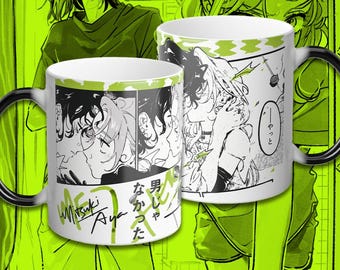 Color Morphing Mug - Anime Yuri, Mitsuki & Aya Design Gift, Heat Sensitive Cup, Japanese Girls, The Guy She Was Interested In Wasn&#39;t A Guy