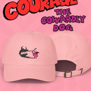 Courage the Cowardly Dog Embroidered Classic Cap -  Dog, Vintage Baseball Hat, Retro Hat, Cartoon Character Cap