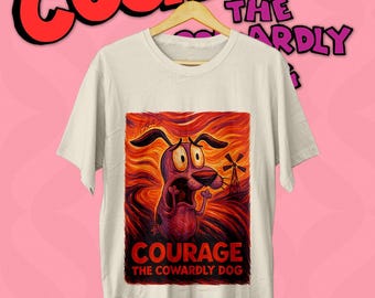 The Scream by The Courage the Cowardly Dog T-Shirt, Retro Cartoon Tee, Unisex Graphic Tee, Funny Trendy Shirt CN character