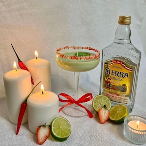 Spicy Margarita Candle - Handmade Soy Wax Cocktail Candle - Unique Home Decor & Gift for Cocktail or Candle Lovers