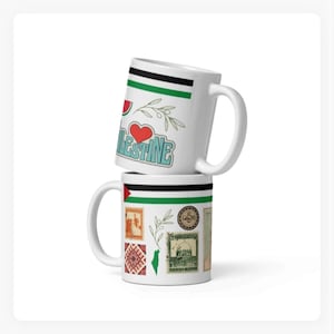 Palestine Mug White 11oz Gifts that Support Palestine, Free Palestine