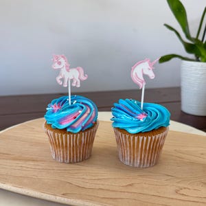 Unicorn Cupcake Toppers for Girl&#39;s Birthday Party Cake Decoration