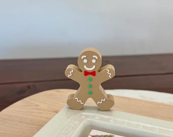 Hombre de jengibre navideño - Decoración para plato de servir - Compatible con Nora Fleming Mini