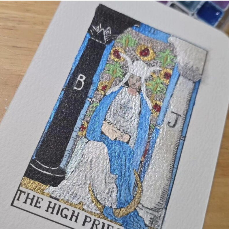 Hand Painted Tarot Deck Postcards Handmade Watercolor Raider Waite - Etsy