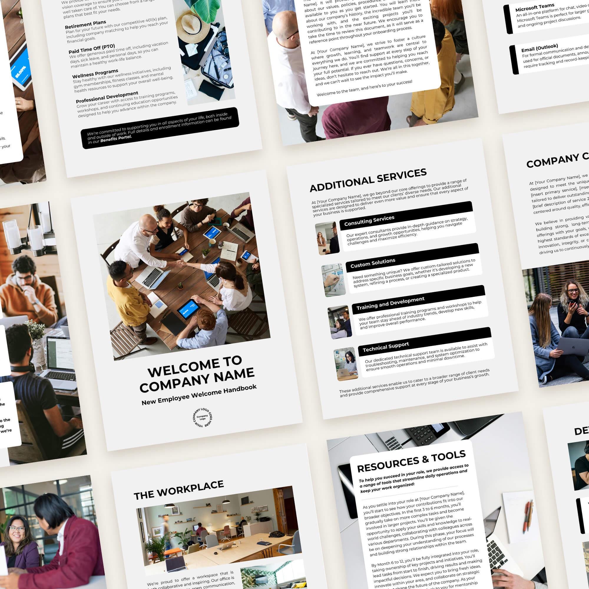 Welcome Booklet Examples Employee Welcome Book Template | Canva Editing Handbook | Minimalist ...
