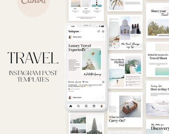 Travel Instagram Post Templates | Vacation Resort Template Travel Canva Editable | Travel Agent Instagram Post | Travel Social Media Kit