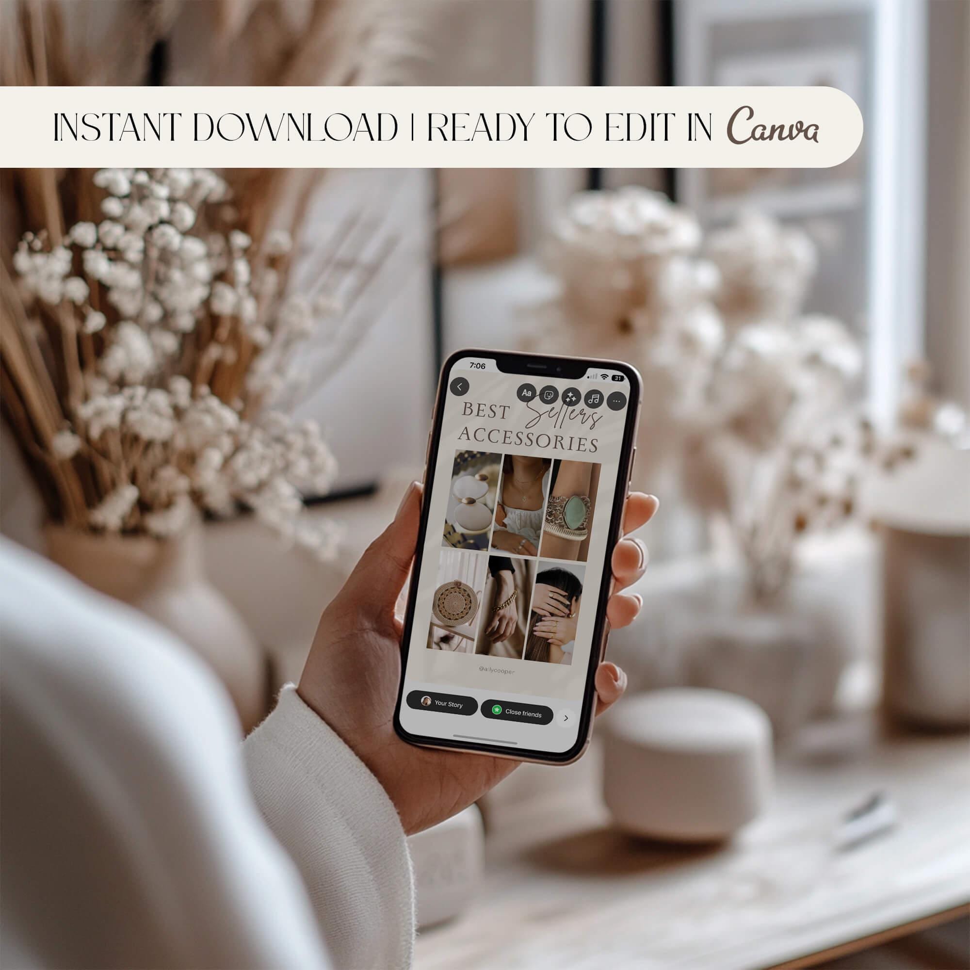Aesthetic Instagram Story Templates Social Media Kit Brand Identity