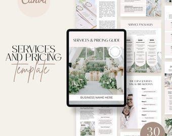 Services and Pricing Template | Editable Business Pricing Template | Printable Wedding Services Guide | Services Brochure | Canva Template
