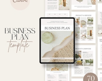 Plantilla de plan de negocios / Guía de Canva / Diseño minimalista con colores suaves / Plan de negocios imprimible / Plantilla para emprendedores / Plan de startup