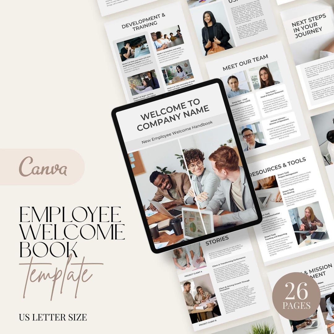 Welcome Booklet Examples Employee Welcome Book Template | Onboarding Handbook | HR Manual ...