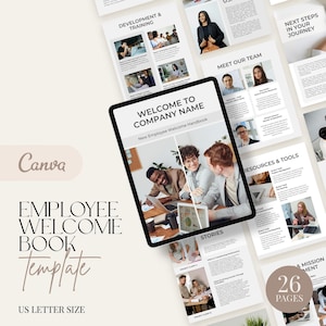 Employee Welcome Book Template | Onboarding Handbook | HR Manual | Canva Minimalist Design, Basic Employee Guide, Corporate Editing Template