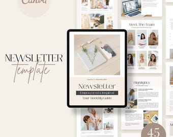 Newsletter Template | Minimal | Editable Business Brochure | Blogger | Canva Email | Newsletter, Aesthetic | Editable Newsletter | Booklet